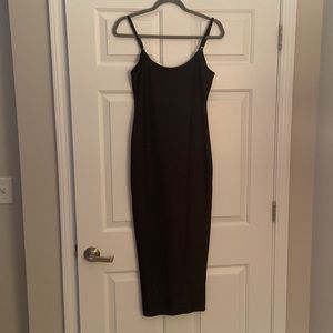 Black Midi Ribbed Dress